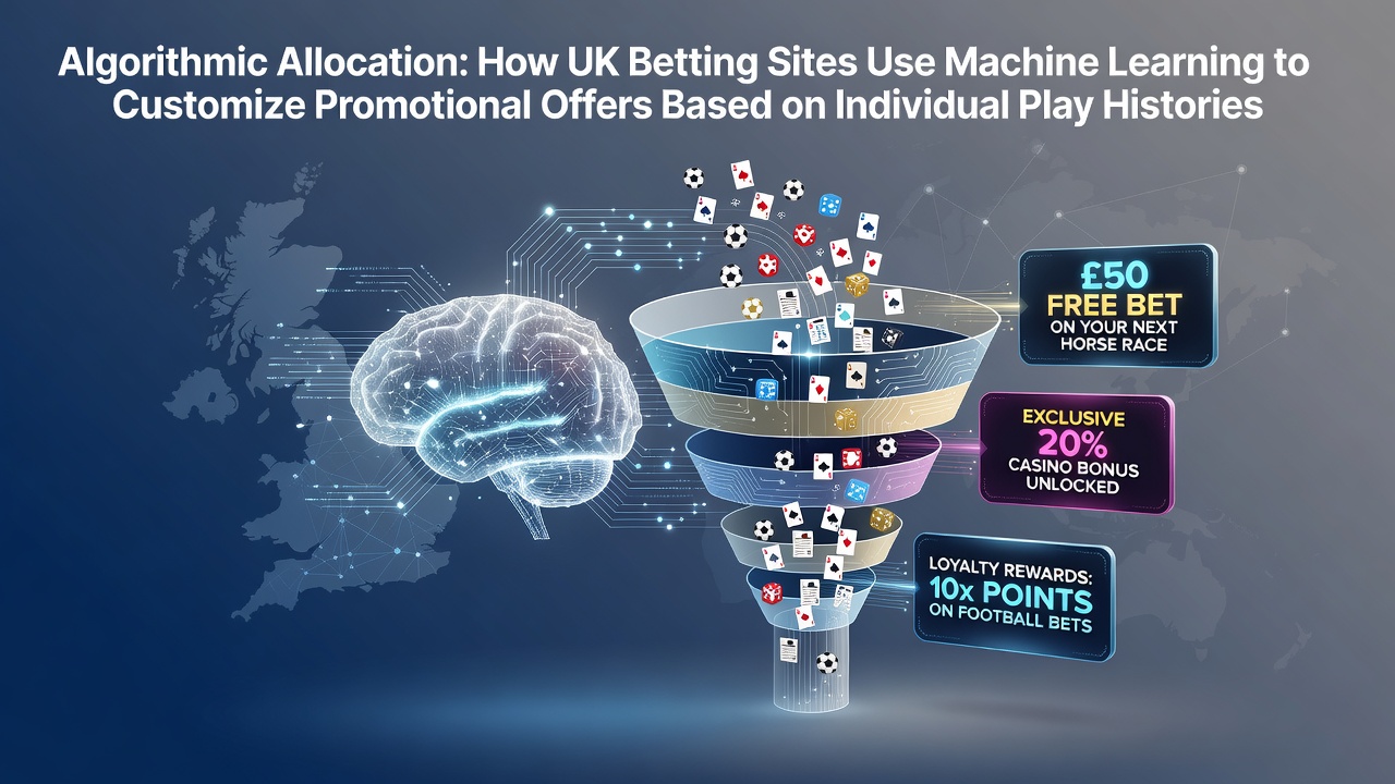 Machine learning dashboard showing personalized betting promotions derived from user play data on a UK betting platform