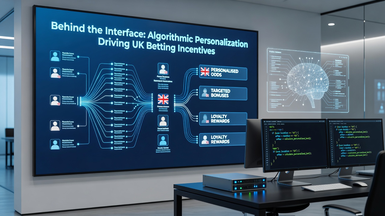 Illustration of user journey through personalised betting offers generated by backend algorithms