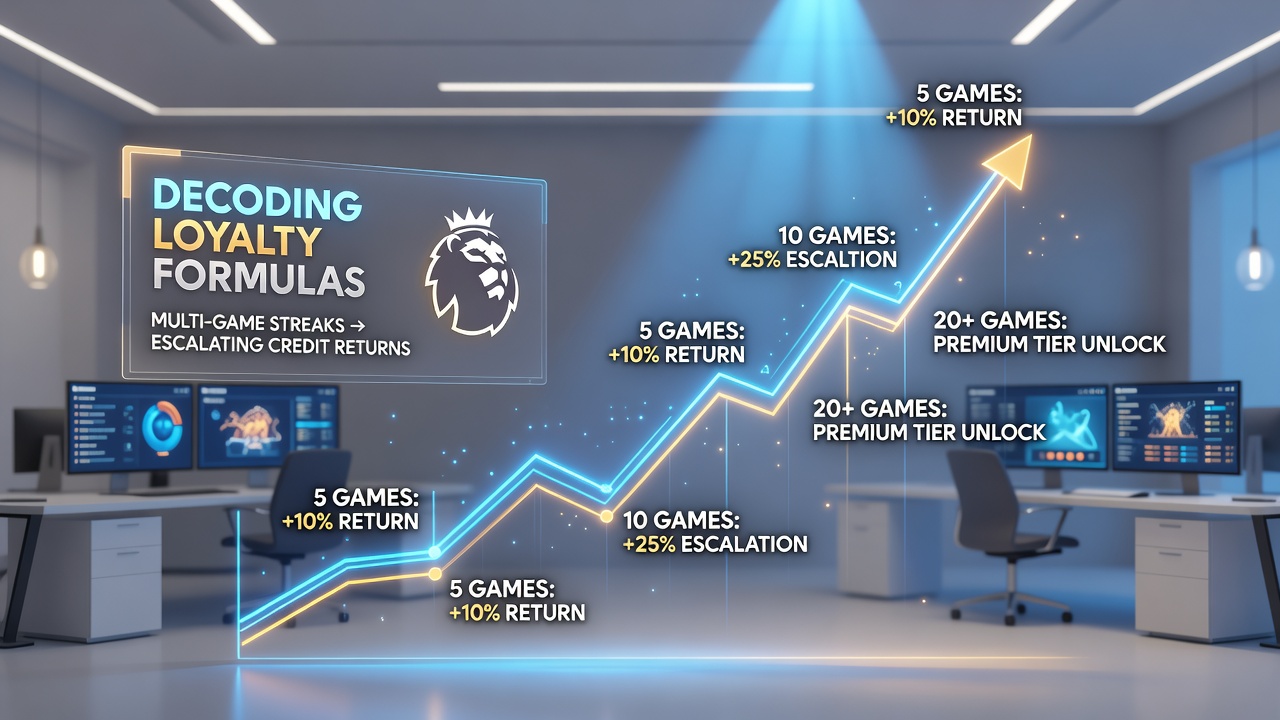 Detailed view of credit escalation charts and streak multipliers used on UK betting sites