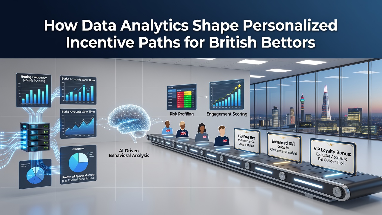 Analytics interface displaying segmented user groups and customized bonus recommendations in a UK betting environment