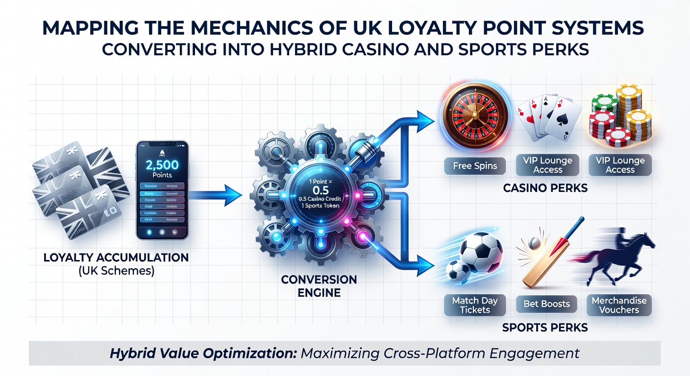 Diagram of point conversion mechanics linking casino free spins and sports cashback offers