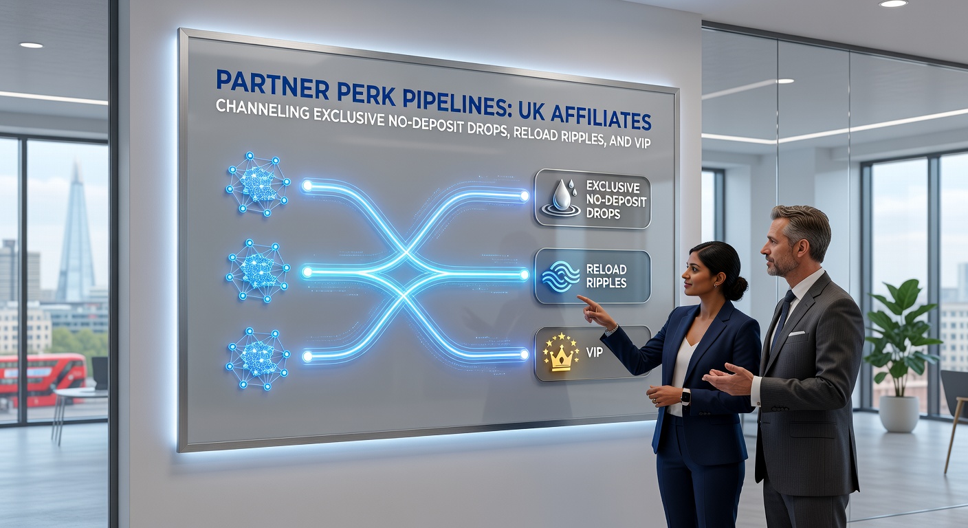 Visual breakdown of affiliate perk pipelines showing flow from referral to VIP elevation in UK gambling