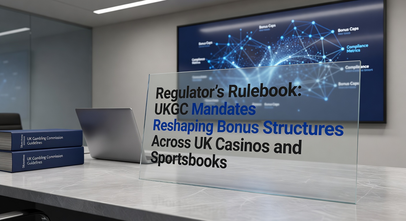 Regulatory documents stacked beside casino chips and sportsbook odds screens, symbolizing compliance shifts in UK gambling promotions