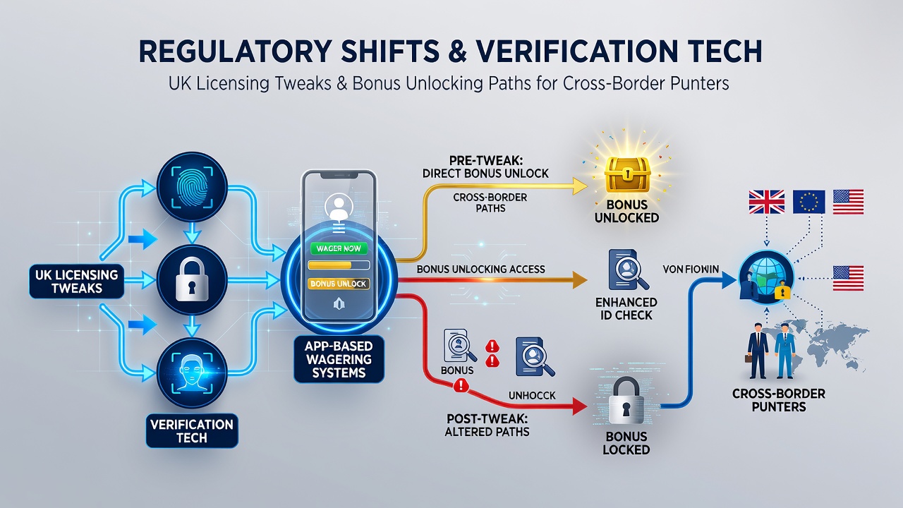 Illustration of regulatory compliance interfaces in mobile wagering apps showing verification checkpoints