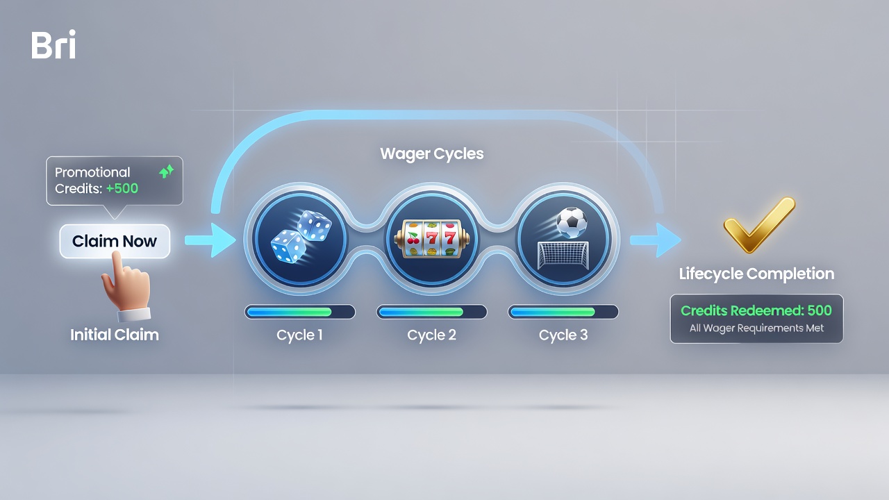 Dashboard interface tracking promotional credit progress across wager cycles in UK online betting